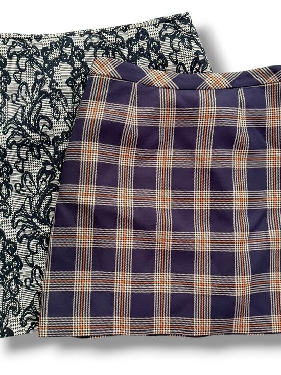 Brooks Brothers Dresses & Skirts - X2 Brooks Brothers Purple Plaid Mini Skirt and Black White Floral NEW